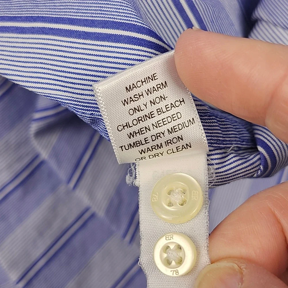 Banana Republic‎ Button Down Shirt Mens M Blue Striped Slim Fit Long Sleeve